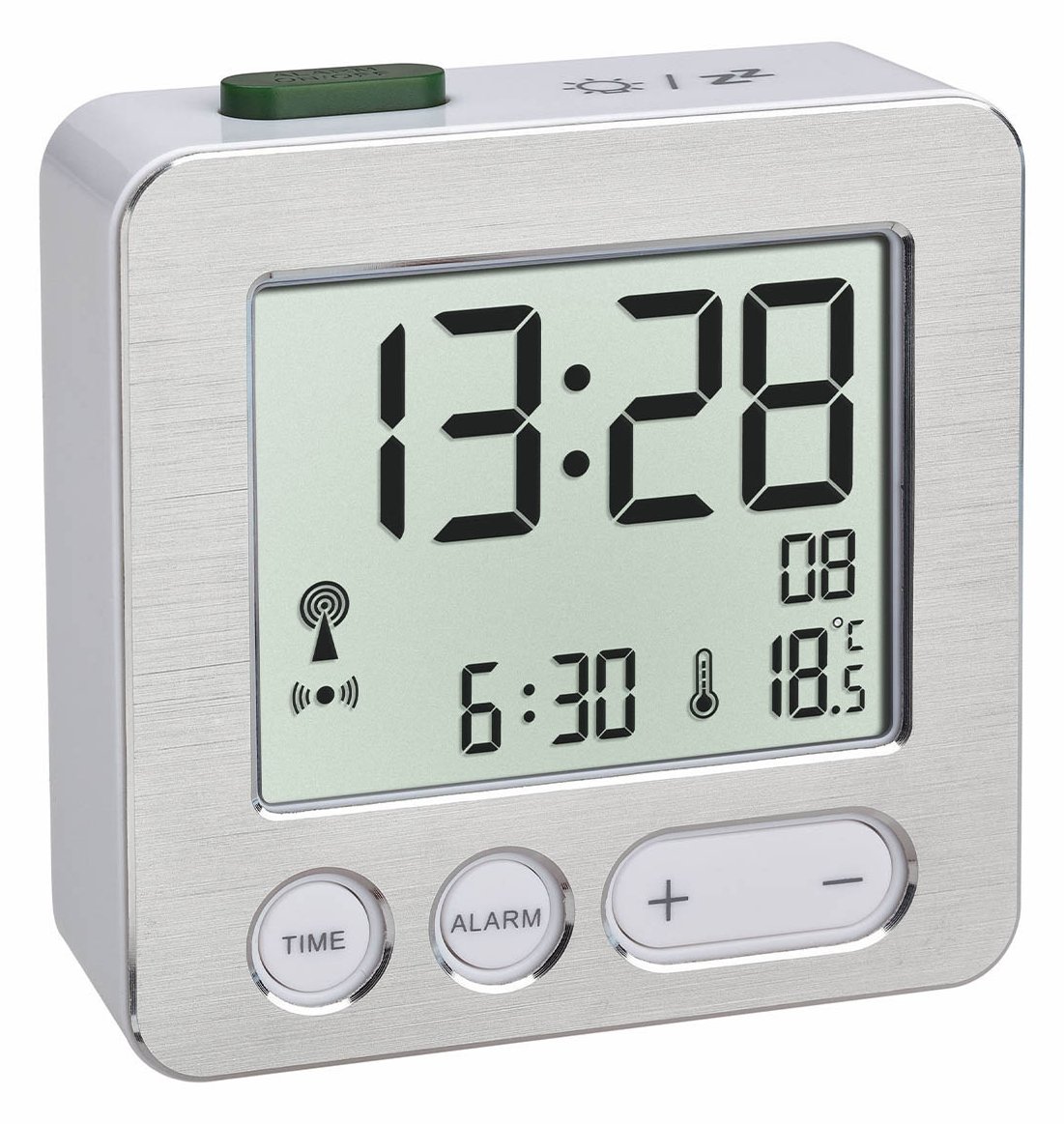 TFA 60.2545.54 - Digitaler Wecker - Rechteck - Silber - Kunststoff - -9 - 50 °C - F - °C