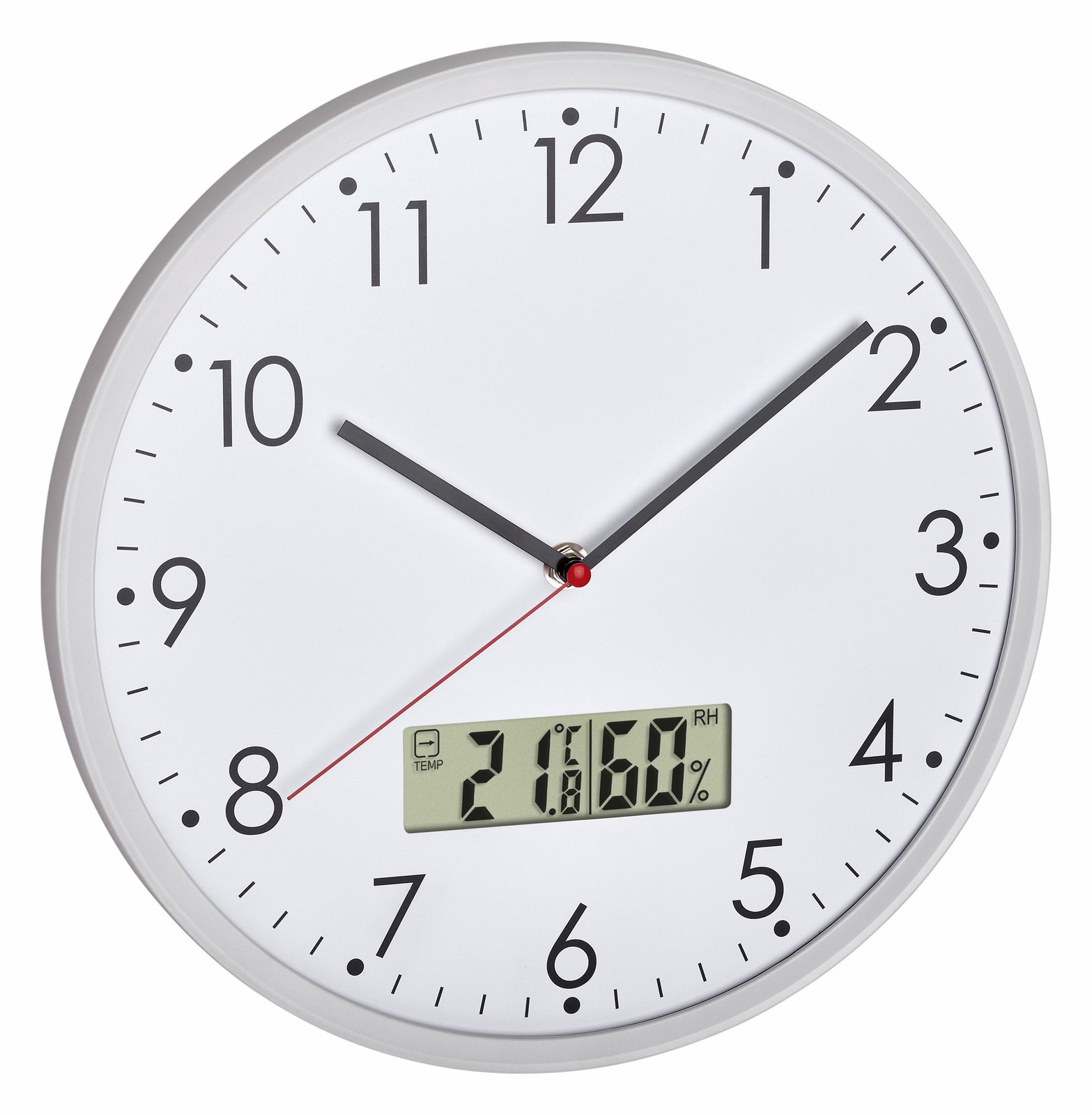 TFA 60.3048.02 - Wand - Digitale Uhr - Rund - Weiß - Kunststoff - Glas