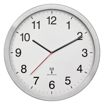 TFA 60.3545.02 Funk Wanduhr 400 mm x 50 Silber Großes Display 60.3545 von LumaTech