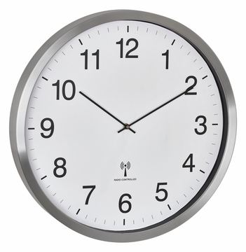 TFA 60.3548.02 Funk Wanduhr 508 mm x 65 Weiss Silber Großes Display 60.3548 von LumaTech