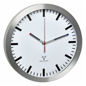 TFA Analoge Funk-Wanduhr mit Aluminium-Rahmen - Wand - Rund - Aluminium - Weiß - Aluminium - Glas - AA von LumaTech