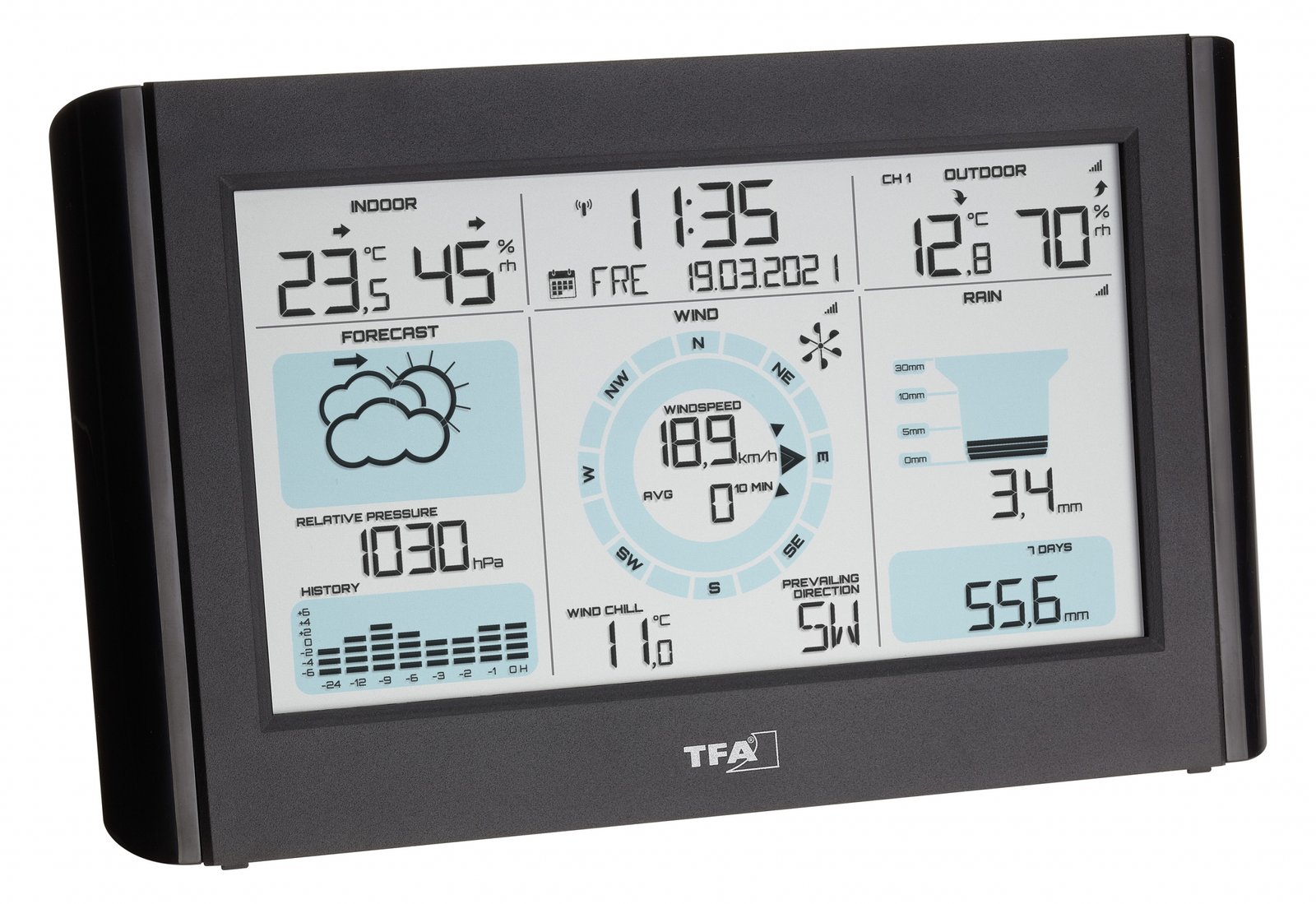 TFA Weather Pro - Wetterstation - Schwarz