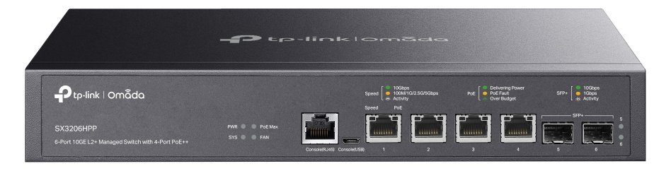 TP-LINK JetStream TL-SX3206HPP V1 - Switch - L2+ - managed - Desktop, an Rack montierbar - PoE++ (200 W)