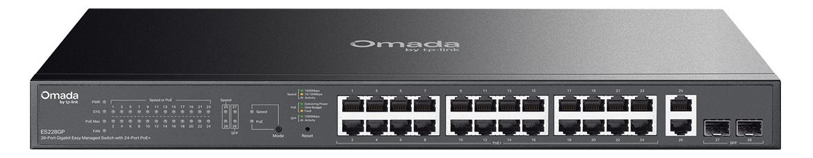 TP-LINK Omada ES228GP V1 - Switch - managed - 26 x 10/100/1000 (PoE+)