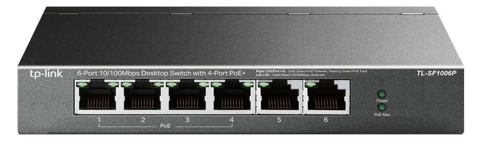 TP-LINK TL-SF1006P - V1 - Switch - unmanaged - 6 x 10/100 (4 PoE+)