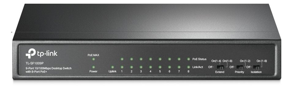 TP-LINK TL-SF1009P - Switch - unmanaged - 8 x 10/100 (PoE+)