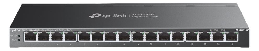 TP-LINK TL-SG116P V1 - Switch - unmanaged - 16 x 10/100/1000 (PoE+)