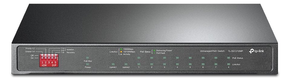 TP-LINK TL-SG1210MP V2 - Switch - unmanaged - 8 x 10/100/1000 (PoE+)
