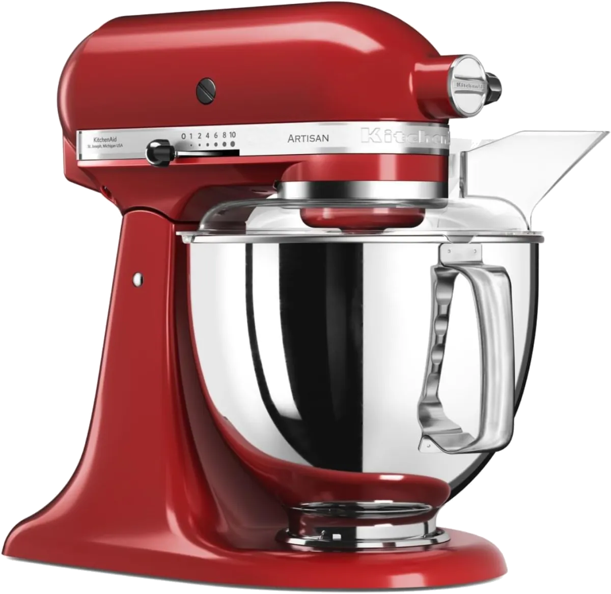 KitchenAid Küchenmaschine - Artisan - Kippbarem Food Processor - Teigknetmaschine mit 5 Zubehör - 2 Schüsseln aus Edelstahl - 4.8 L - Empire rot — Bild 2