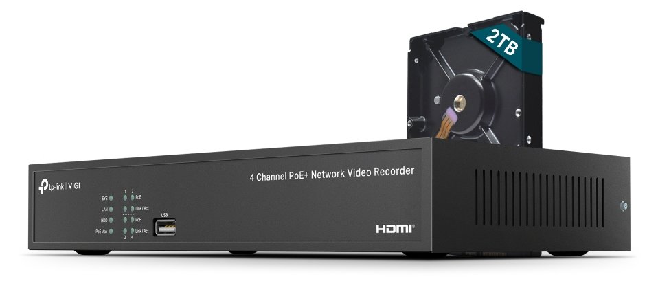 TP-LINK VIGI NVR1004H-4P V1 - NVR - 4 Kanäle