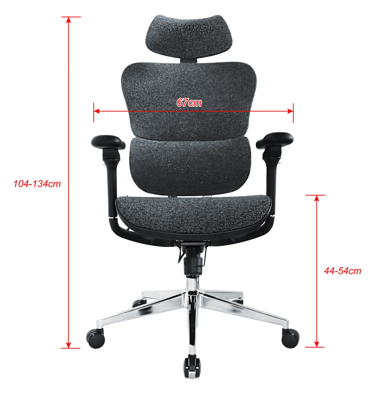 Equip Stuhl - ergonomisch - Armlehnen - T-förmig - Gepolsterte Rückenlehne Schwarz 44 cm, Ansicht 2
