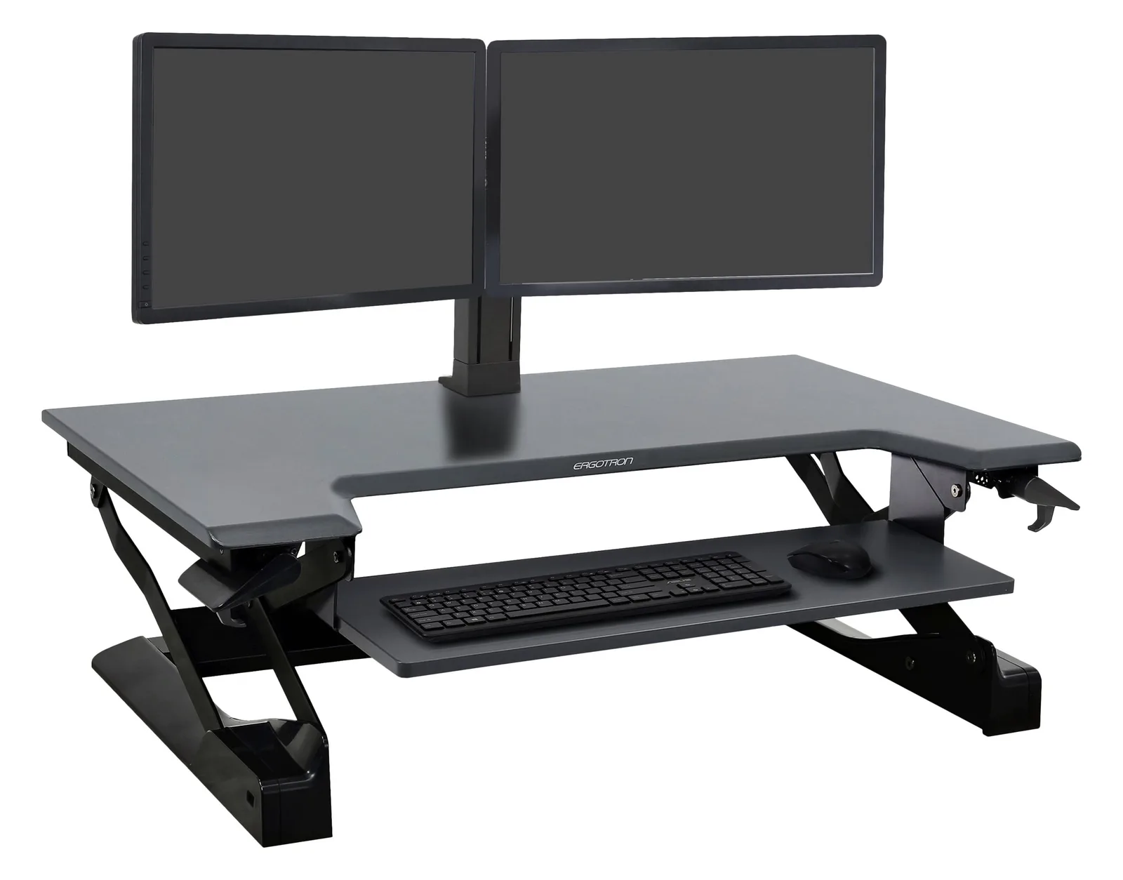 Ergotron WorkFit-TL Sitz-Steh-Schreibtisch-Arbeitsplatz - Aufstellung für Monitor / Tastatur - Schwarz, Ansicht 3
