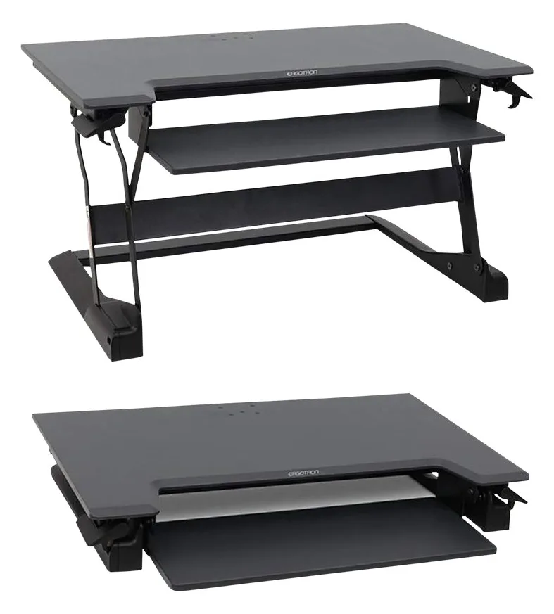 Ergotron WorkFit-TL Sitz-Steh-Schreibtisch-Arbeitsplatz - Aufstellung für Monitor / Tastatur - Schwarz, Ansicht 4