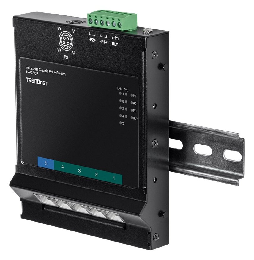TRENDnet TI-PG50F - Industrial - Switch - unmanaged - 5 x 10/100/1000 (PoE+)