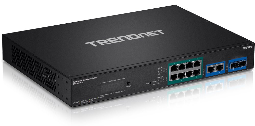 TRENDnet TPE 3012LS - Switch - Smart - 8 x 10/100/1000 (PoE+)
