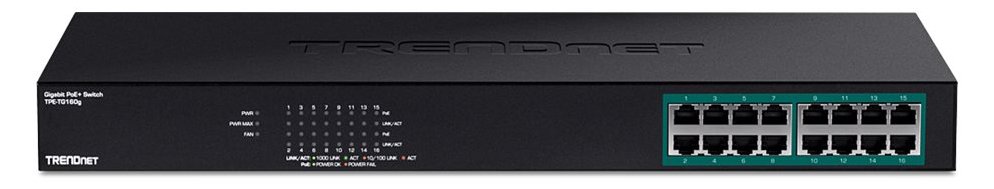 TRENDnet TPE TG160G - Switch - 16 x 10/100/1000 (PoE+)