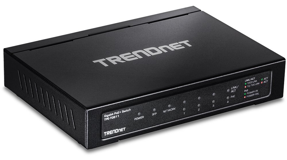 TRENDnet TPE TG611 - Switch - 4 x 10/100/1000 (PoE+)