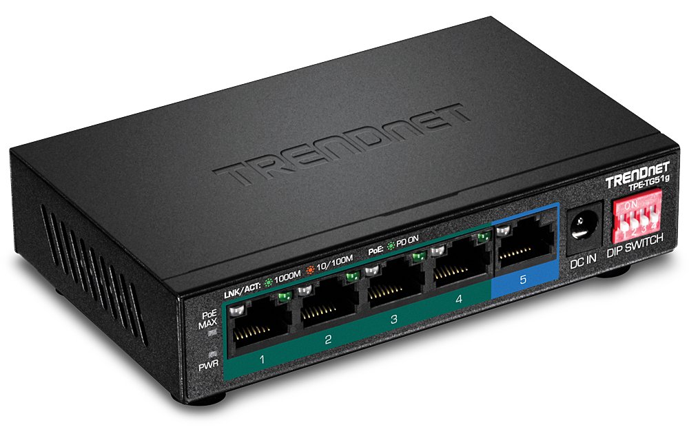 TRENDnet TPE-TG51g - Switch - unmanaged - 4 x 10/100/1000 (PoE+)