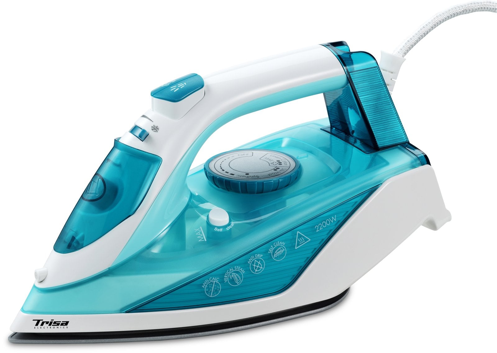 Trisa Comfort Steam i5714 - Dampfbügeleisen - Keramik-Bügelsohle - 1,9 m - 35 g/min - Türkis - 100 g/min