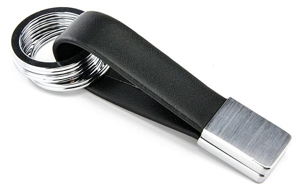 Troika KRG649-LE - Schlüsselanhänger - Schwarz - Leder - Abbildung - 16 mm - 75 mm