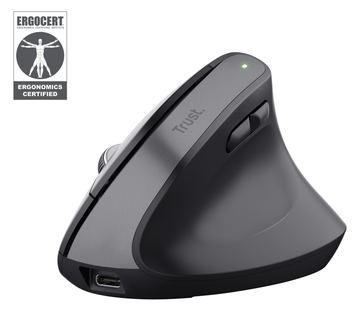 Trust Bayo+ - Vertikale Maus - ergonomisch - Für Rechtshänder - optisch - 6 Tasten - kabellos - 2.4 GHz von LumaTech