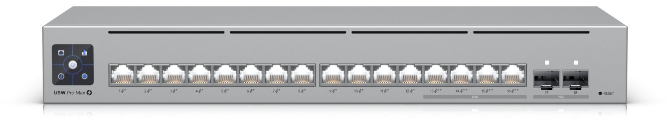 UbiQuiti UniFi Switch Pro Max 16 PoE - Switch - L3 - managed - 12 x 10/100/1000 (12 PoE+, 4 PoE++)