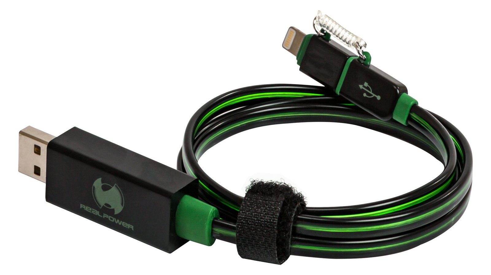 Ultron RealPower floating cable 2in1 - Lade-/Datenkabel - Grün