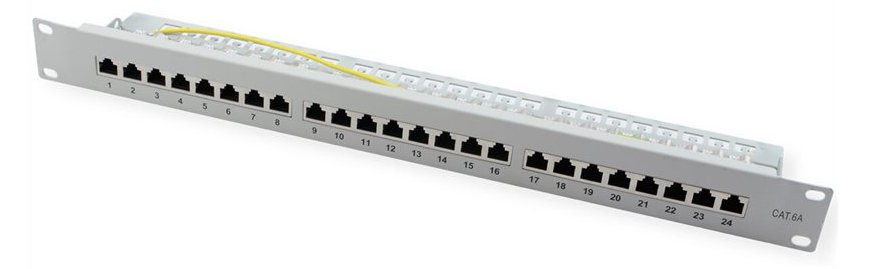 VALUE Kat.6A Class EA 19-Patchpanel 24 P geschirmt grau 26.99.0365 - Patch-Panel