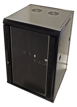 VALUE Schrank Netzwerkschrank - geeignet für Wandmontage - Schwarz, RAL 7021 - 18U - 48.3 cm (19) von LumaTech