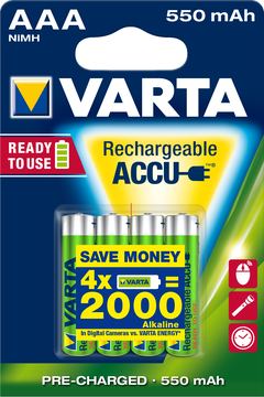 Varta Batterie 4 x AAA - NiMH - (wiederaufladbar) von LumaTech