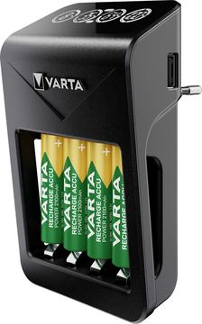 Varta LCD Plug Charger+ - 4 Std. Batterieladegerät / Stromadapter - (für 4xAA/AAA, 1x9V) von LumaTech