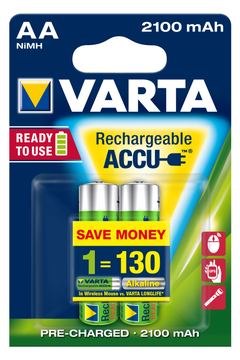 Varta Longlife 56706 - Batterie 2 x AA-Typ - NiMH - (wiederaufladbar) von LumaTech