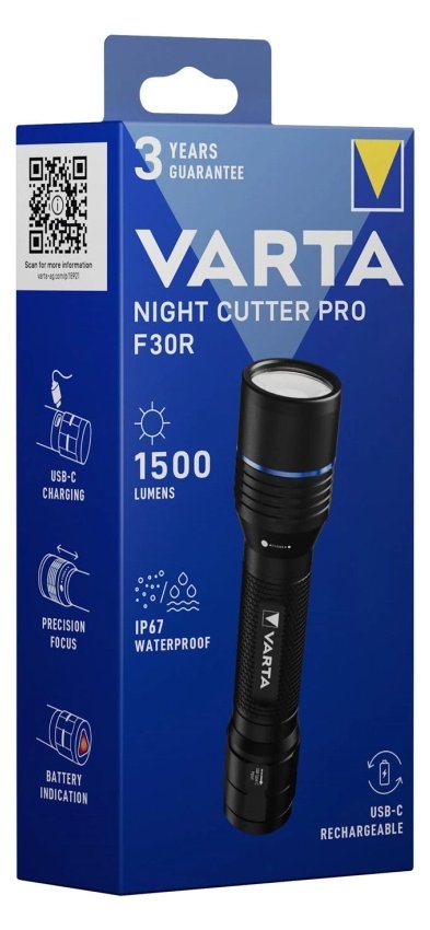 Varta Night Cutter Pro F30R mit Akku - Taschenlampe - Taschenlampe