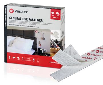 VELCRO je5m Haken-&Flauschbd 20mm Weiß VEL-PS20003 von LumaTech
