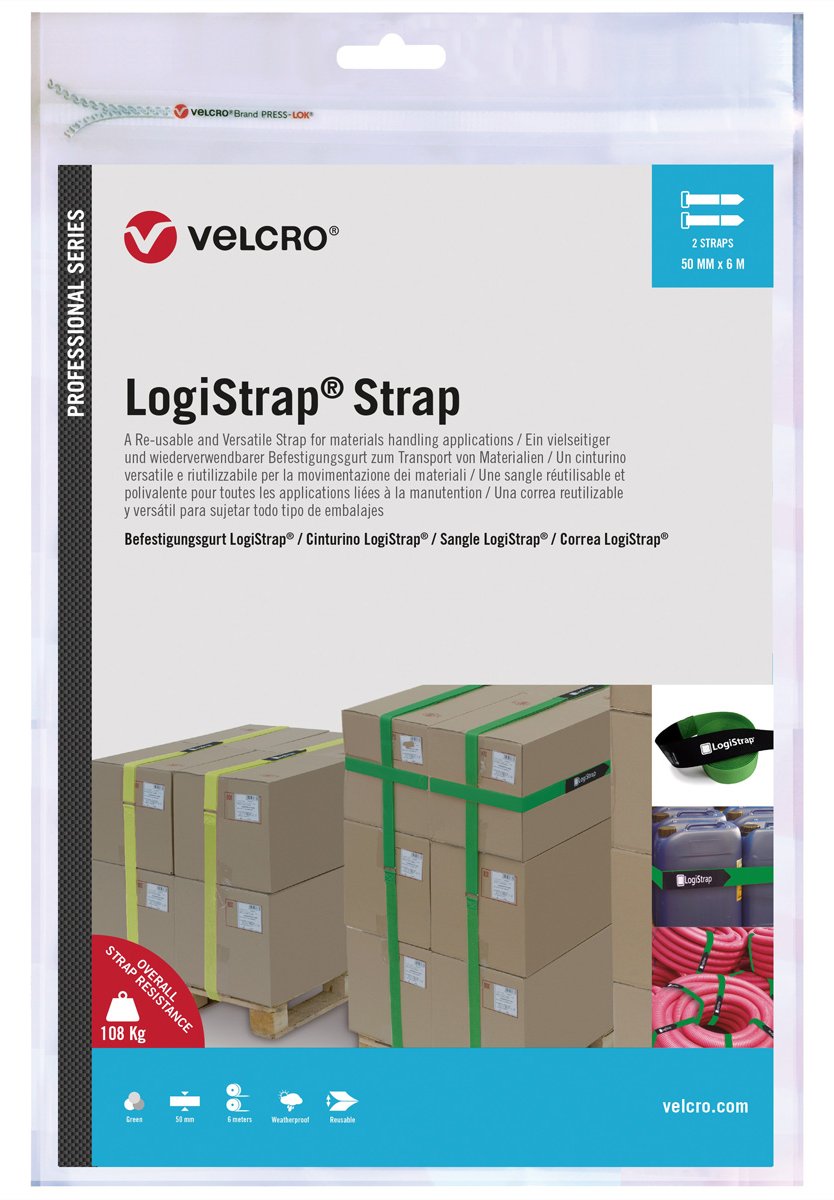 VELCRO Logistrap 50mm x 6m 2 St. Grün VEL-PS20025