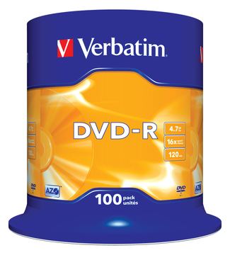 Verbatim 100 x DVD-R - 4.7 GB 16x - mattsilber von LumaTech