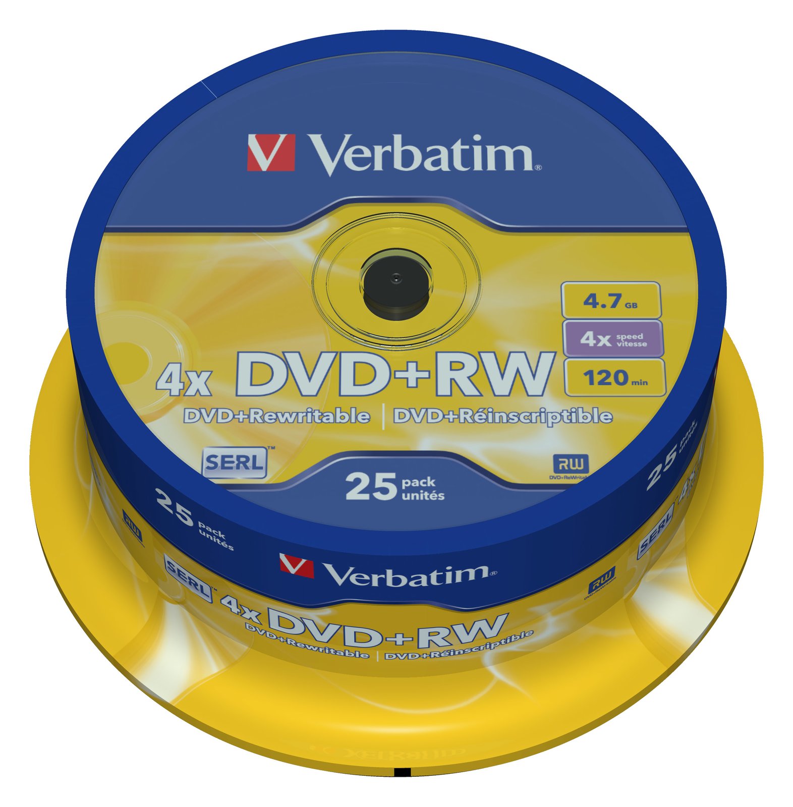 Verbatim 25 x DVD+RW - 4.7 GB 4x - mattsilber