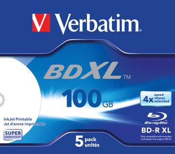 Verbatim 5 x BD-R XL - 100 GB 4x - mit Tintenstrahldrucker bedruckbare Oberfläche - Jewel Case (Schachtel) von LumaTech