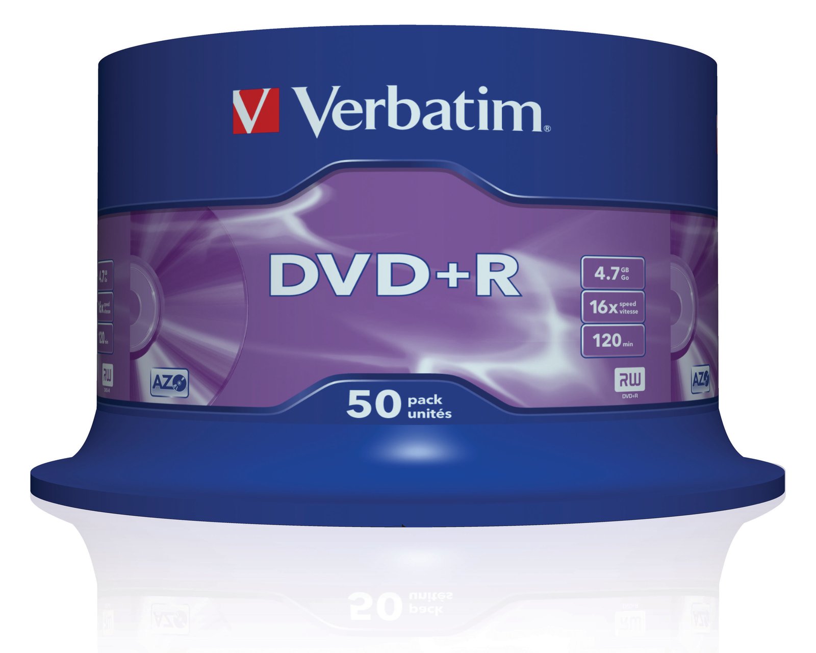 Verbatim 50 x DVD+R - 4.7 GB 16x - mattsilber