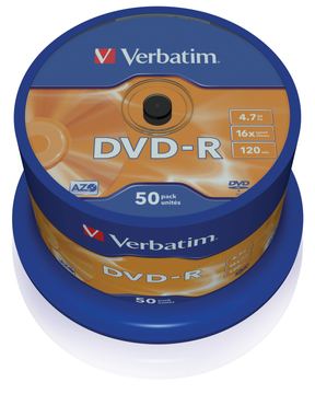 Verbatim 50 x DVD-R - 4.7 GB 16x - mattsilber von LumaTech