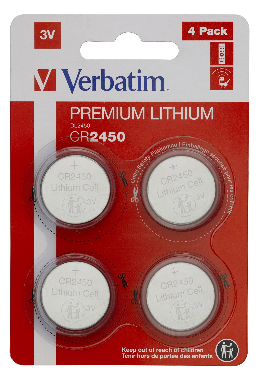 Verbatim Batterie 4 x CR2450 - Li