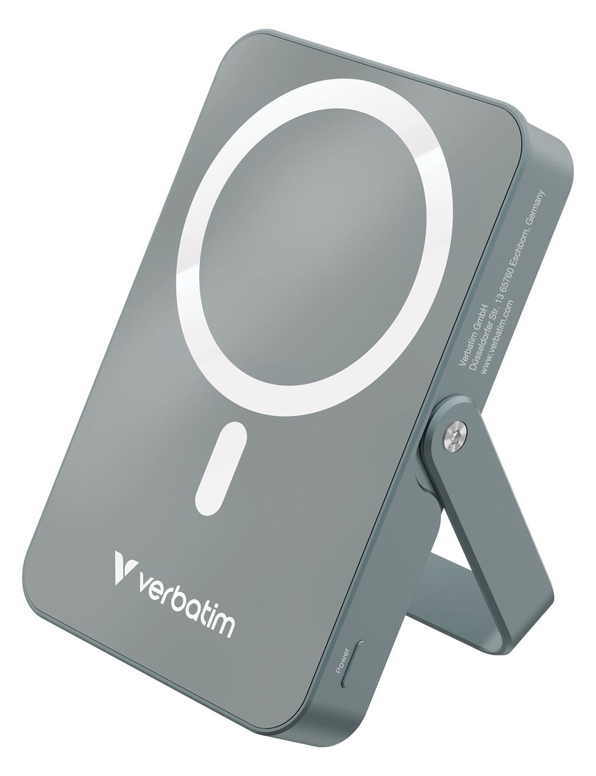 Verbatim Charge 'n' Go - Induktive Power Bank - magnetisch, mit Ständer - Li-Pol - 10000 mAh - 20 Watt - 3 A - Grau