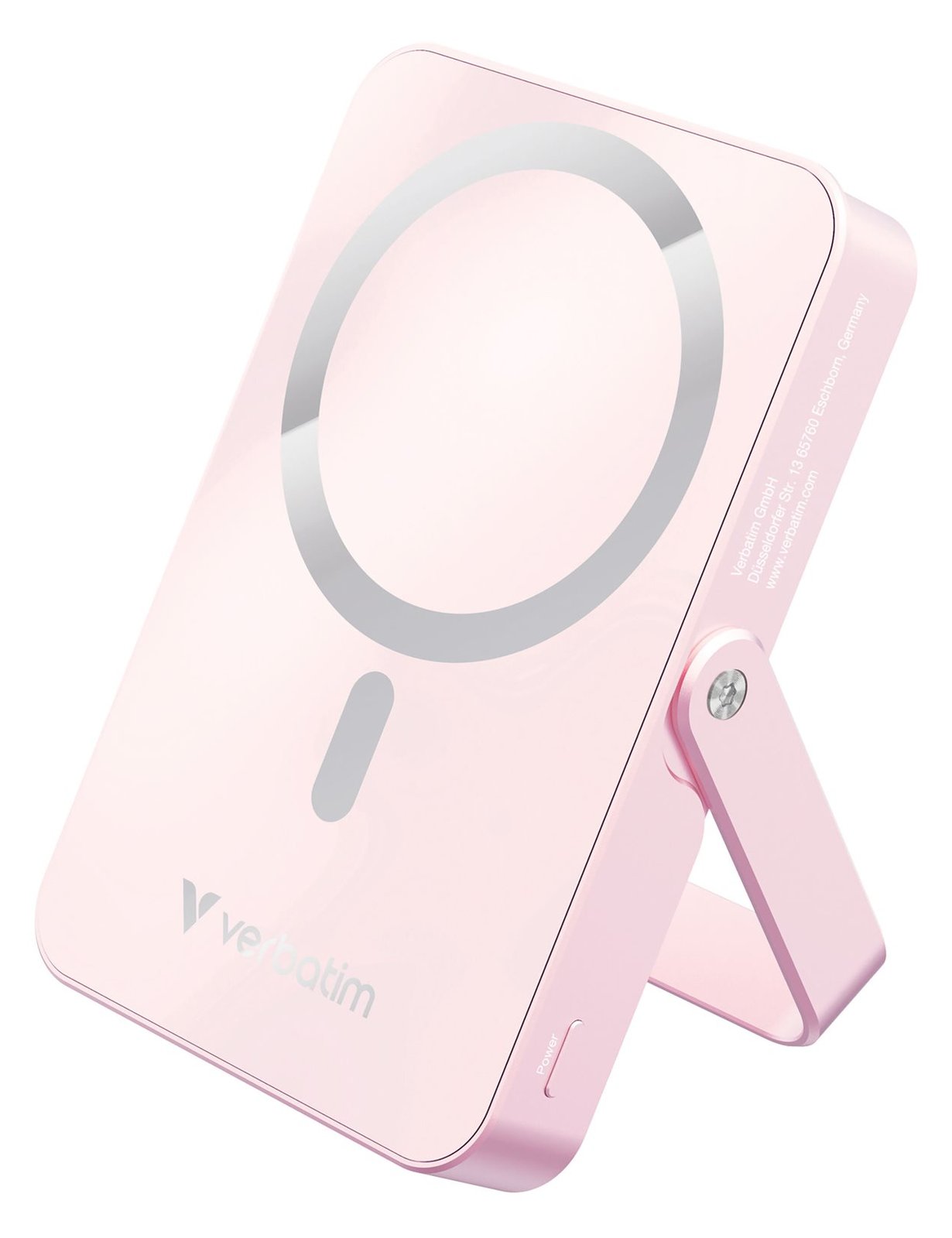 Verbatim Charge 'n' Go - Induktive Power Bank - magnetisch, mit Ständer - Li-Pol - 10000 mAh - 20 Watt - 3 A - Pink