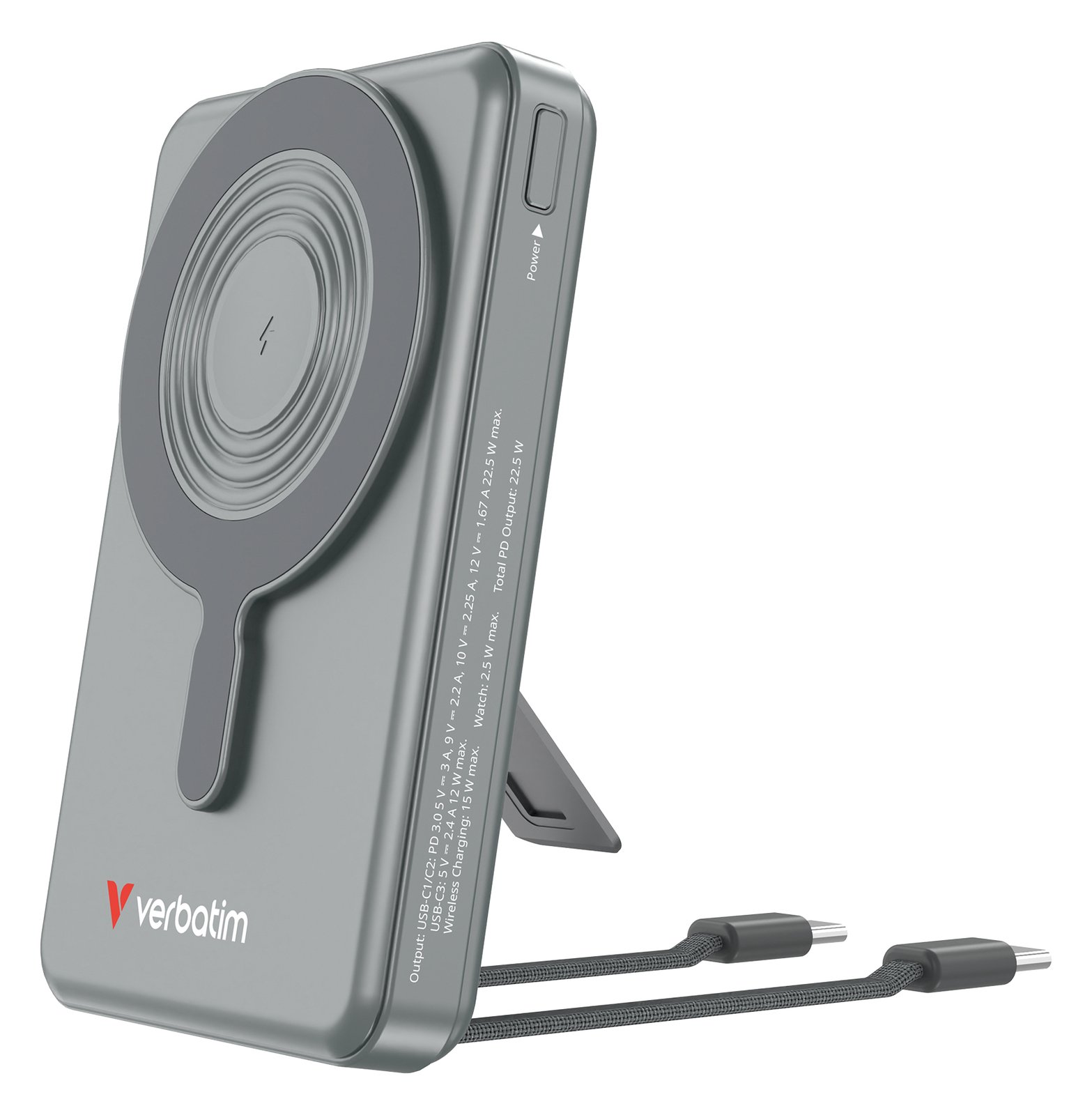 Verbatim Charge´n´Go Power Bank 2C & Display grey - 10.000 mAh