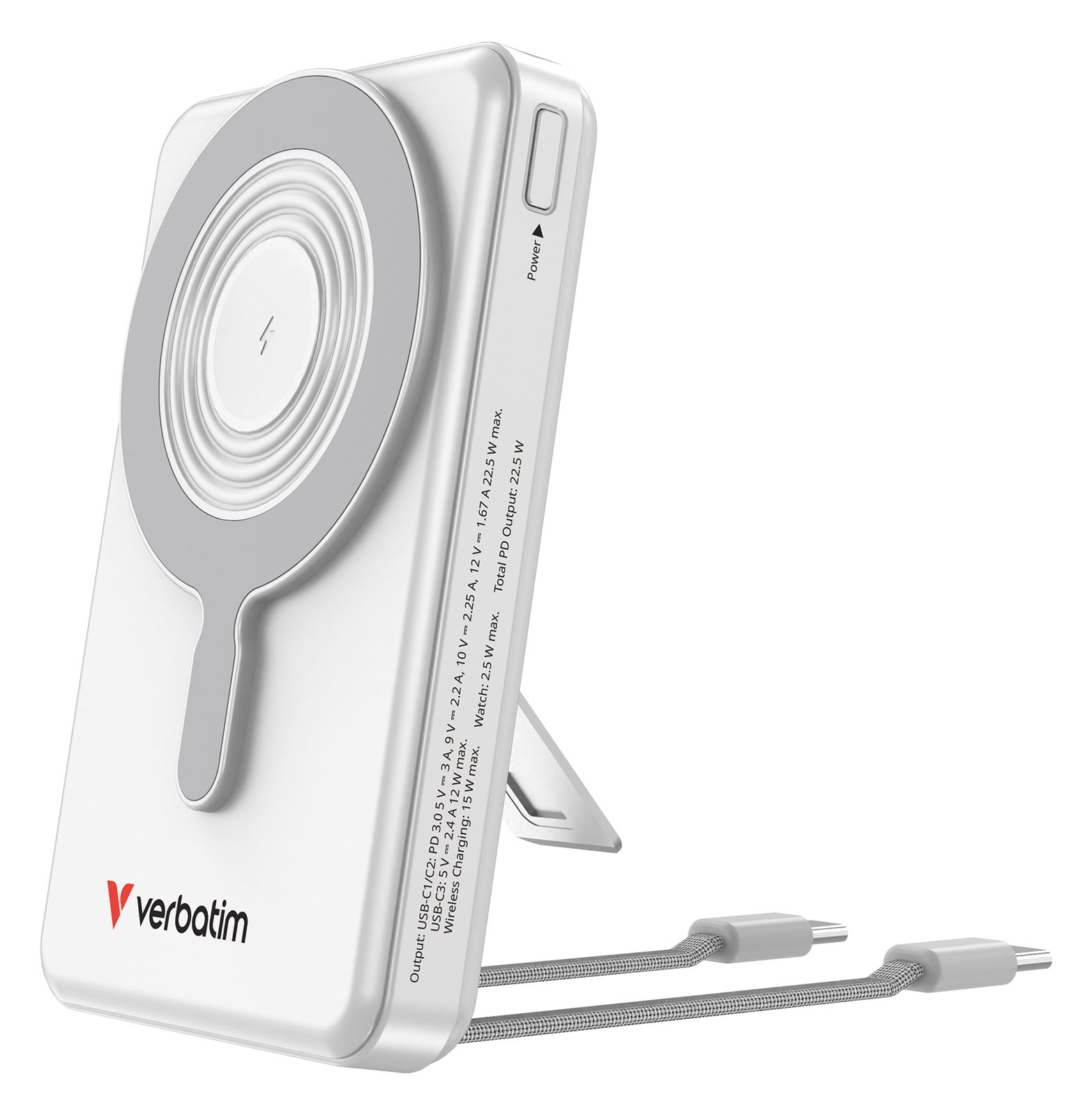 Verbatim Charge´n´Go Power Bank 2C & Display silver - 10.000 mAh