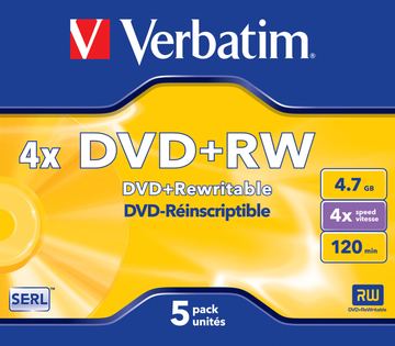 Verbatim DataLifePlus - 5 x DVD+RW - 4.7 GB 4x - Jewel Case (Schachtel) von LumaTech