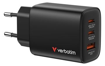Verbatim GaN III Essentials Charger 3 Port 65W USB-A/C black von LumaTech