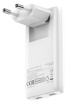 Verbatim GaN III Fold´n´ Go Charger 2 Port 65W USB-C white von LumaTech