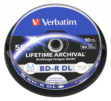Verbatim M-Disc - 10 x BD-R DL - 50 GB 6x - mit Tintenstrahldrucker bedruckbare Oberfläche von LumaTech