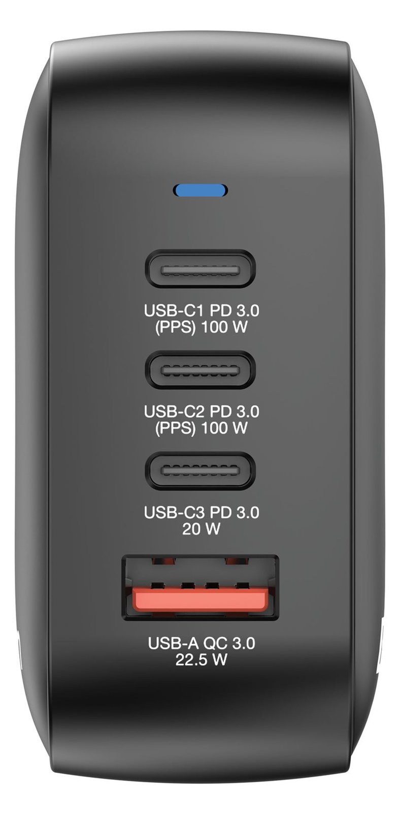 Verbatim Netzteil - GaN - 100 Watt - 5 A - PD 3.0, PD/PPS, QC 4.0 - 4 Ausgabeanschlussstellen (3 x USB-C, USB)